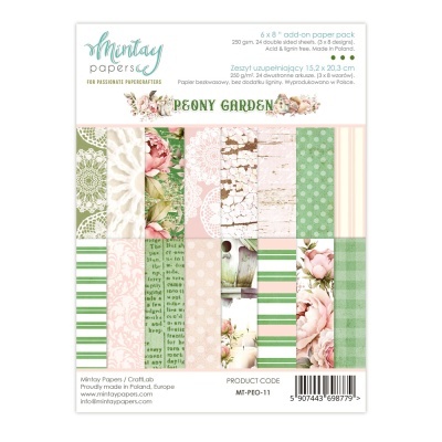 Papel decorativo Mintay Papers Peony Garden com padrões florais e cores pastel