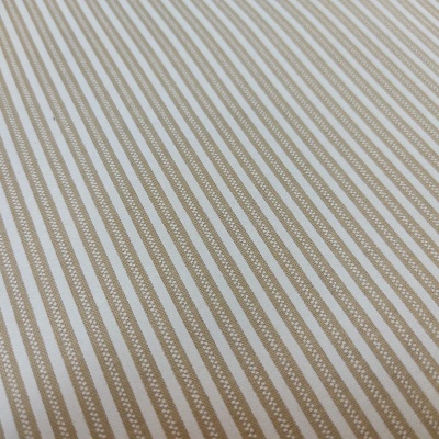 Tecido com riscas verticais bege e branco
