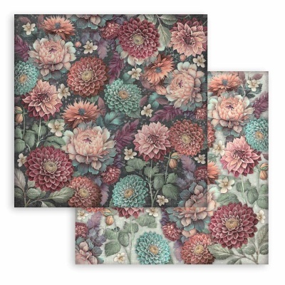 Papel de embrulho com padrão floral colorido