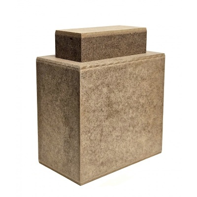 Frasco de perfume retangular bege texturizado com tampa retangular