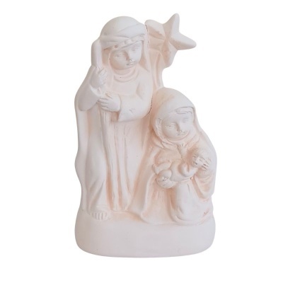 Estátua branca da Sagrada Família em cerâmica