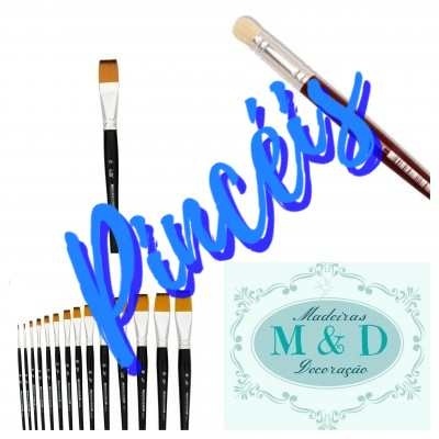 Conjunto de pincéis de maquilhagem com cerdas castanhas e cabo preto