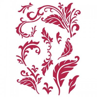 Padrões decorativos vermelhos em fundo branco