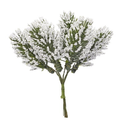 Ramo de flores artificiais brancas e verdes