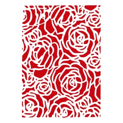 Padrão floral recortado branco sobre fundo vermelho
