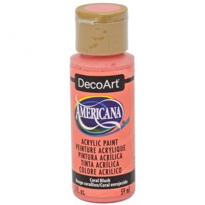 Frasco de tinta acrílica Americana Coral Blush de 59 ml da DecoArt