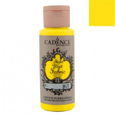 Frasco de tinta para tecido Cadence amarelo com tampa rosa