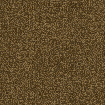 Tecido castanho com padrão vegetal em tons de bege