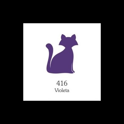 Ilustração simples de um gato violeta sentado