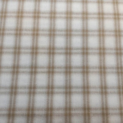 Tecido xadrez em tons bege e branco com padrão quadrado