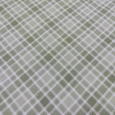 Tecido xadrez verde e branco