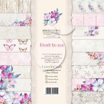 Kit de papel scrapbooking floral pastel com texto e código no centro