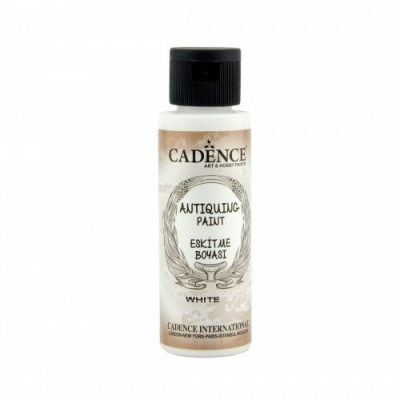 Frasco de tinta antiquing paint branca Cadence com tampa preta