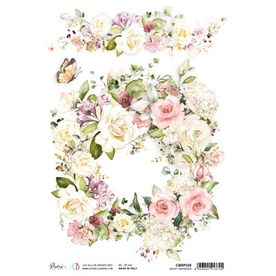 Padrão floral decorativo com flores e borboleta