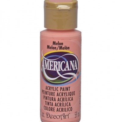 Frasco rosa de tinta acrílica Americana Melon com tampa dourada