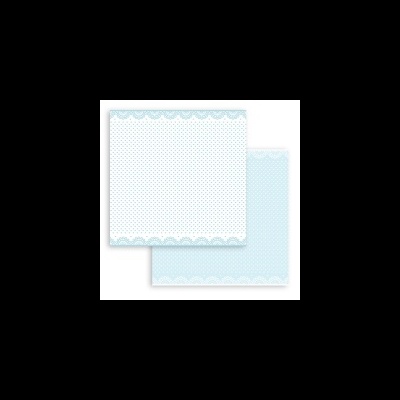 toalhas de papel quadradas azul e branco com padrão de pontos e borda decorativa