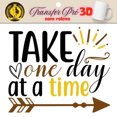 Folha de transfer 3D com relevo com texto decorativo colorido