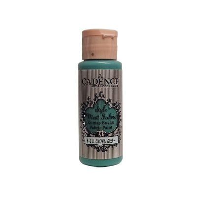 Frasco de tinta para tecido Cadence verde com tampa rosa