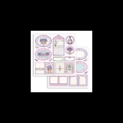 Conjuntos de etiquetas autocolantes decorativas com temas florais e lavanda em cores suaves