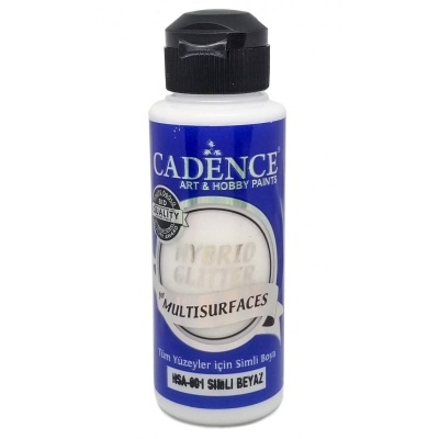Frasco branco de tinta CADENCE Art & Hobby Paints com rótulo azul e branco e tampa preta