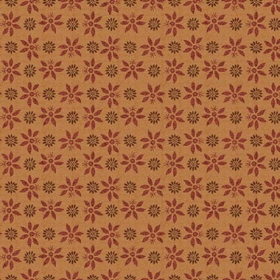 Papel de parede castanho com padrão de flores vermelhas