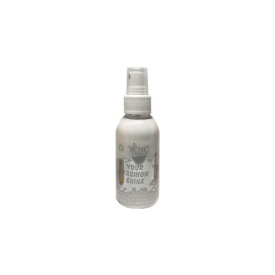 Frasco branco spray com rótulo 'Cadence Your Fashion Shine'