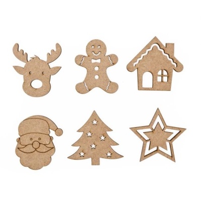 Figuras natalícias de madeira MDF recortadas