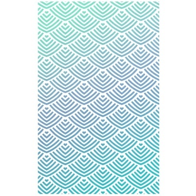 Padrão decorativo com formas geométricas em azul e verde