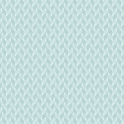 Papel de parede azul claro com padrão de folhas brancas estilizadas