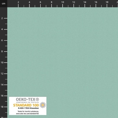 Tecido verde claro com etiqueta OEKO-TEX STANDARD 100