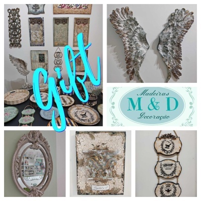 Conjunto de decoração de parede com molduras, placas e asas em tons neutros