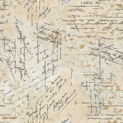 Papel ou tecido com escrita manuscrita envelhecida e manchas