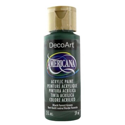 Frasco de tinta acrílica verde floresta negra DecoArt Americana 59 ml