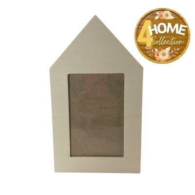 Moldura de fotografia em forma de casa creme com selo HOME Collection