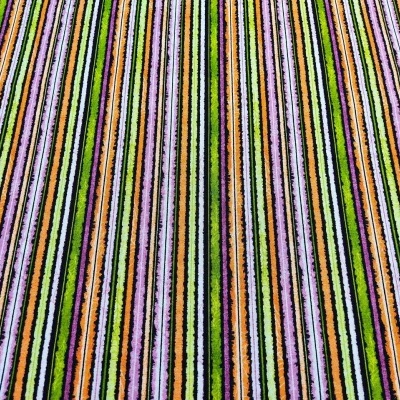 Tecido com riscas verticais multicoloridas