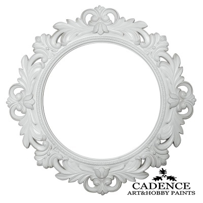 moldura redonda branca decorativa com ornamentos florais