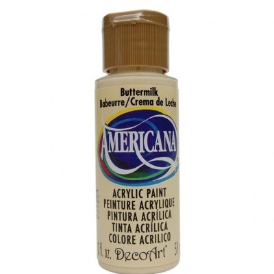 Frasco de tinta acrílica Americana cor Buttermilk com tampa castanha