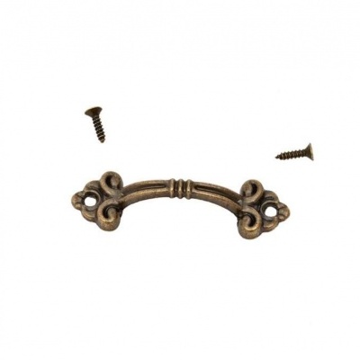 Puxador de mobília em metal bronze com parafusos