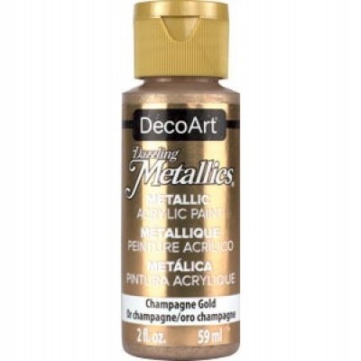 Frasco de tinta acrílica metálica DecoArt cor Champagne Gold