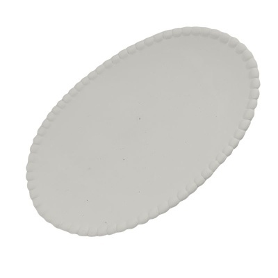 Prato oval branco com borda decorativa