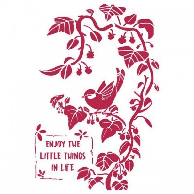 Ilustração vermelha de pássaro em ramo com texto motivacional