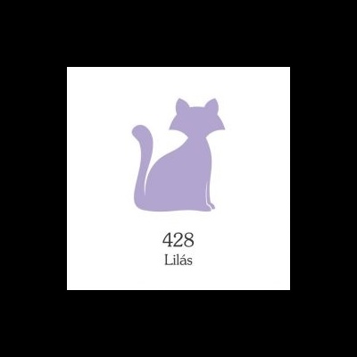 Silhueta lilás de gato com texto '428 Lilás'