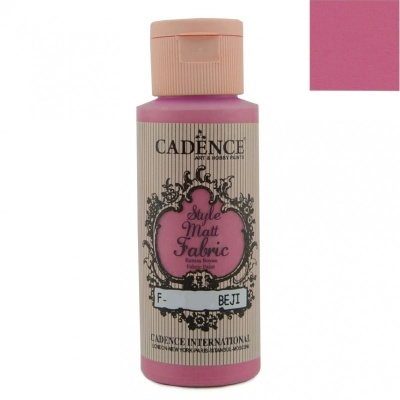 Frasco de tinta acrílica rosada mate para tecido Cadence com tampa cor de pêssego