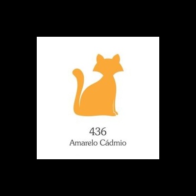 Figura de gato sentado na cor Amarelo Cádmio, número 436