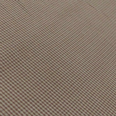 tecido xadrez castanho claro e creme com trama fina