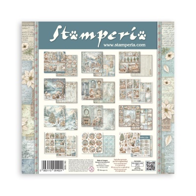 Conjunto de papéis decorativos natalícios para scrapbook da Stamperia