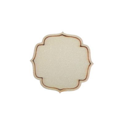 Adesivo branco decorativo com contorno de flor sobre fundo branco