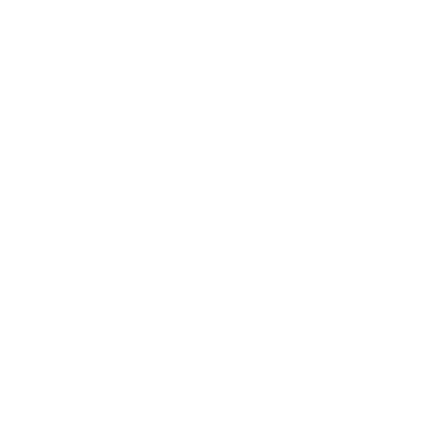 Logo LG Arts & Crafts desde 1997 Negócios em branco sobre fundo preto