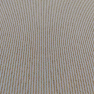 Tecido às riscas finas bege e branco