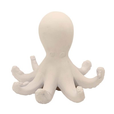 Escultura decorativa branca em forma de polvo com oito tentáculos
